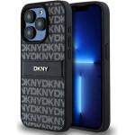 DKNY Leather Mono Stripe & Metal Logo case for iPhone 15 Pro Max - black - (DK000058-0)