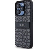 DKNY Leather Mono Stripe & Metal Logo case for iPhone 15 Pro Max - black - (DK000058-0)