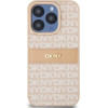 DKNY Leather Mono Stripe & Metal Logo case for iPhone 15 Pro - pink - (DK000071-0)