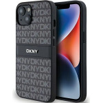 DKNY Leather Mono Stripe & Metal Logo Case for iPhone 15/14/13 - Black - (DK000051-0)