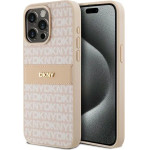 DKNY Leather Mono Stripe & Metal Logo case for iPhone 15 Pro Max - pink - (DK000072-0)