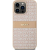 DKNY Leather Mono Stripe & Metal Logo case for iPhone 15 Pro Max - pink - (DK000072-0)