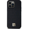 DKNY Leather Monogram Pattern Metal Logo MagSafe Case for iPhone 14 Pro Max - Black - (DK000084-0)