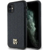 DKNY Leather Monogram Pattern Metal Logo MagSafe Case for iPhone 11 / Xr - Black - (DK000076-0)