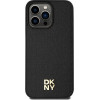 DKNY Leather Monogram Pattern Metal Logo MagSafe Case for iPhone 15 Pro Max - Black - (DK000088-0)