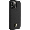 DKNY Leather Monogram Pattern Metal Logo MagSafe Case for iPhone 15 Pro Max - Black - (DK000088-0)