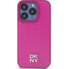 DKNY Leather Monogram Pattern Metal Logo MagSafe Case for iPhone 15 Pro - Pink - (DK000099-0)