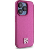 DKNY Leather Monogram Pattern Metal Logo MagSafe Case for iPhone 15 Pro - Pink - (DK000099-0)