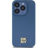 DKNY Leather Monogram Pattern Metal Logo MagSafe Case for iPhone 15 Pro - Blue - (DK000089-0)