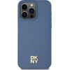 DKNY Leather Monogram Pattern Metal Logo MagSafe Case for iPhone 15 Pro Max - Blue - (DK000090-0)