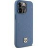 DKNY Leather Monogram Pattern Metal Logo MagSafe Case for iPhone 15 Pro Max - Blue - (DK000090-0)