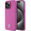 DKNY Leather Monogram Pattern Metal Logo MagSafe Case for iPhone 15 Pro Max - Pink - (DK000100-0)