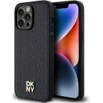 DKNY Leather Pattern Metal Logo MagSafe Case for iPhone 13 Pro / 13 - Black - (DK000080-0)