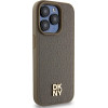 DKNY Leather Pattern Metal Logo MagSafe case for iPhone 14 Pro Max - brown - (DK000093-0)