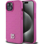 DKNY Leather Pattern Metal Logo MagSafe case for iPhone 15 / 14 / 13 - pink - (DK000098-0)