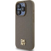 DKNY Leather Pattern Metal Logo MagSafe case for iPhone 15 Pro Max - brown - (DK000097-0)