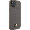 DKNY Leather Pattern Metal Logo MagSafe Case for iPhone 15 Plus / 14 Plus - Brown - (DK000095-0)