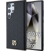 DKNY Leather Pattern Metal Logo MagSafe case for Samsung Galaxy S24 Ultra - black - (DK000079-0)