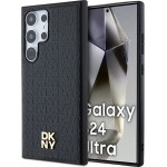 DKNY Leather Pattern Metal Logo MagSafe case for Samsung Galaxy S24 Ultra - black - (DK000079-0)
