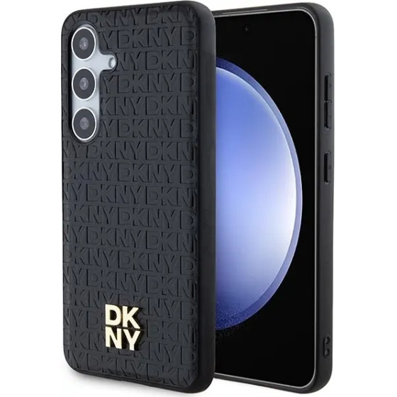 DKNY Leather Pattern Metal Logo MagSafe case for Samsung Galaxy S24+ - black - (DK000078-0)