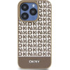 DKNY Leather Printed Pattern Metal Logo MagSafe Case for iPhone 15 Pro - Brown - (DK000102-0)