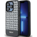 DKNY Leather Printed Pattern Metal Logo MagSafe Case for iPhone 15 Pro - Black - (DK000105-0)