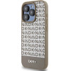 DKNY Leather Printed Pattern Metal Logo MagSafe Case for iPhone 15 Pro Max - Brown - (DK000103-0)