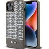 DKNY Leather Printed Pattern Metal Logo MagSafe Case for iPhone 15/14/13 - Brown - (DK000101-0)