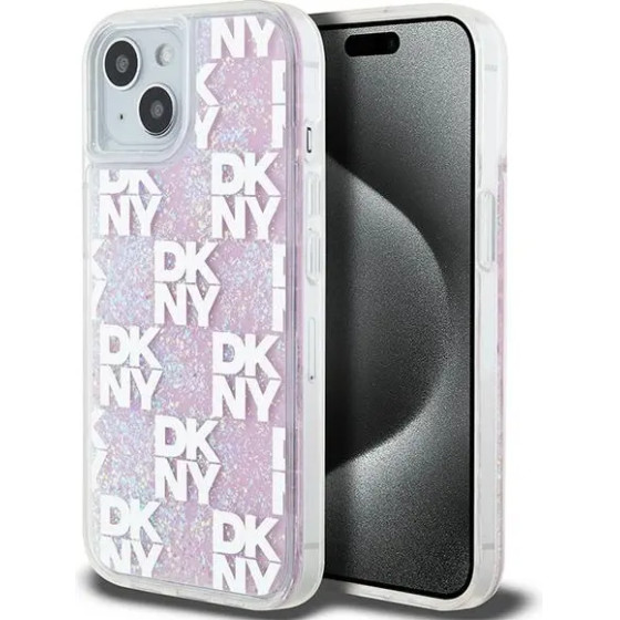 DKNY Liquid Glitter Multilogo case for iPhone 15 / 14 / 13 - pink - (DK000043-0)