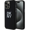 DKNY Liquid Silicone Metal Logo iPhone 15 Pro Case - Black - (DK000046-0)