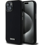 DKNY Liquid Silicone Small Metal Logo MagSafe Case for iPhone 14/15/13 - Black - (DK000047-0)