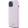 DKNY Liquid Silicone Small Metal Logo MagSafe Case for iPhone 15 Plus / 14 Plus - Pink - (DK000012-0)