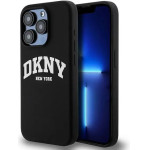 DKNY Liquid Silicone White Printed Logo MagSafe iPhone 15 Pro Case - Black - (DK000024-0)