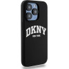 DKNY Liquid Silicone White Printed Logo MagSafe iPhone 15 Pro Case - Black - (DK000024-0)