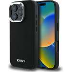 DKNY Plain Silver Logo MagSafe iPhone 16 Pro Case - Black - (DK000248-0)