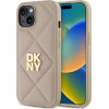 DKNY Quilted Stack Logo iPhone 15 Case - Beige - (DK000284-0)