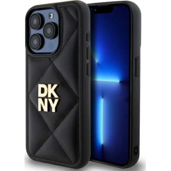 DKNY Quilted Stack Logo iPhone 15 Pro Max Case - Black - (DK000280-0)
