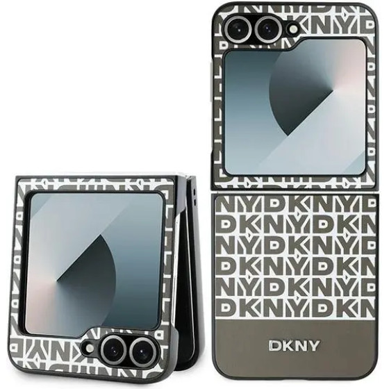 DKNY Repeat Pattern Bottom Stripe Case for Samsung Galaxy Z Flip 6 - Brown - (DK000220-0)