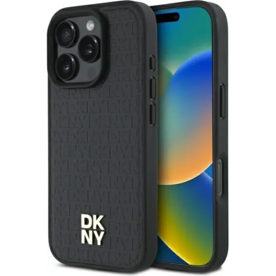 DKNY Repeat Pattern Stack Logo MagSafe iPhone 16 Pro Max Case - Black - (DK000268-0)