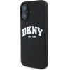 DKNY Silicone White Printed Logo MagSafe iPhone 16 Case - Black - (DK000273-0)