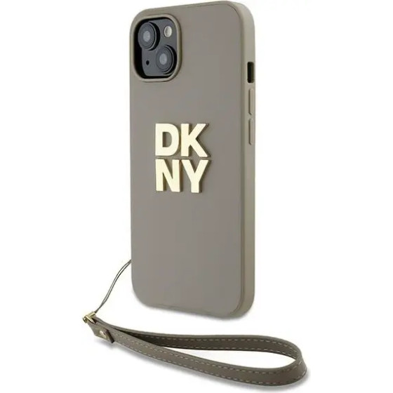 DKNY Wrist Strap Stock Logo case for iPhone 15 / 14 / 13 - beige - (DK000192-0)