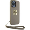 DKNY Wrist Strap Stock Logo case for iPhone 15 Pro - beige - (DK000194-0)