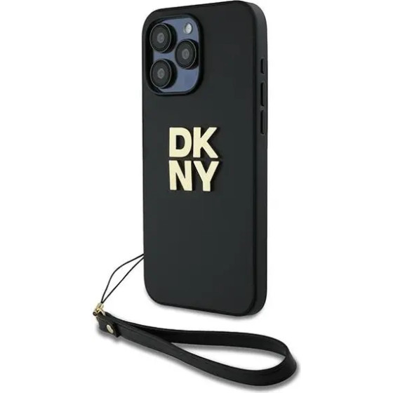 DKNY Wrist Strap Stock Logo case for iPhone 15 Pro Max - black - (DK000191-0)