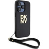 DKNY Wrist Strap Stock Logo case for iPhone 15 Pro - black - (DK000190-0)
