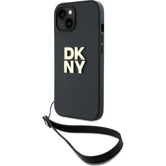 DKNY Wrist Strap Stock Logo iPhone 15 Plus Case - Black - (DK000189-0)