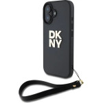DKNY Wrist Strap Stock Logo iPhone 16 Case - Black - (DK000289-0)