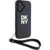 DKNY Wrist Strap Stock Logo iPhone 16 Case - Black - (DK000289-0)