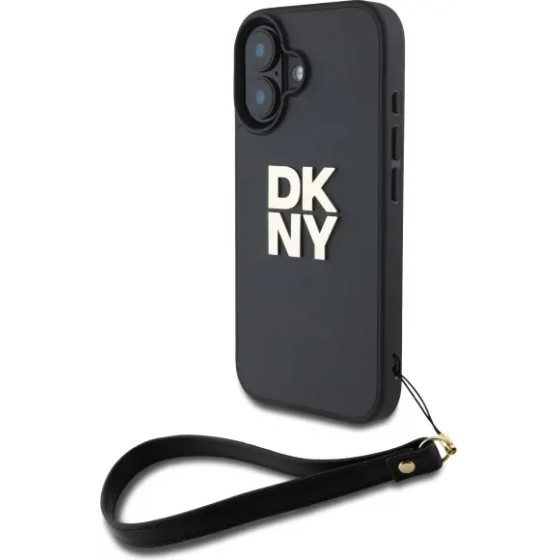 DKNY Wrist Strap Stock Logo iPhone 16 Case - Black - (DK000289-0)