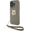DKNY Wrist Strap Stock Logo case for iPhone 15 Pro Max - beige - (DK000195-0)
