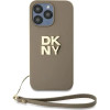 DKNY Wrist Strap Stock Logo case for iPhone 15 Pro Max - beige - (DK000195-0)